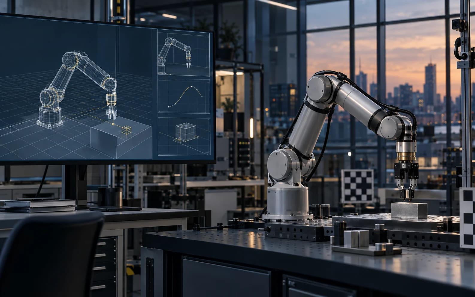 A robot and its matching virtual simulation environment