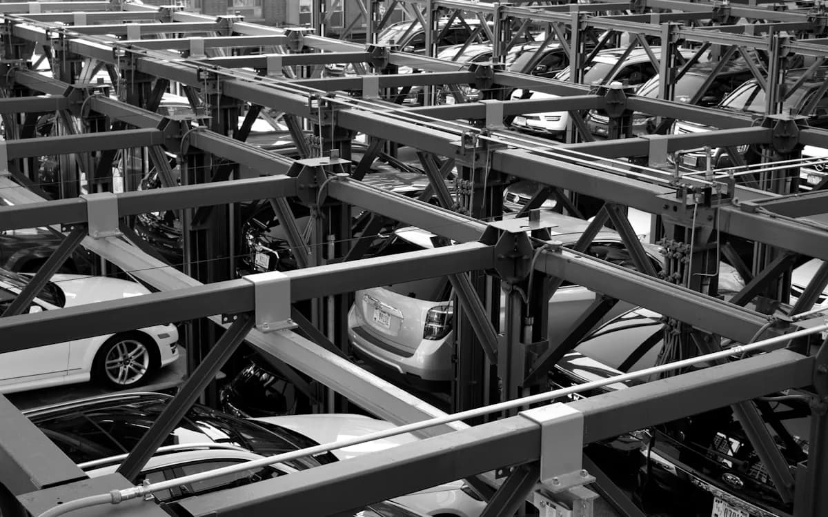 Rows of finished vehicles